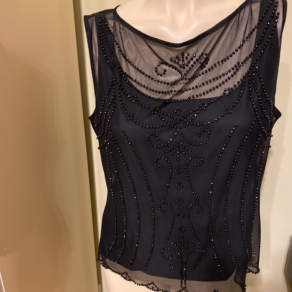 SEQUIN BLACK TOP AS SHOWN SIZE M🛍WORN ONCE🛍 - Picture 2 of 9